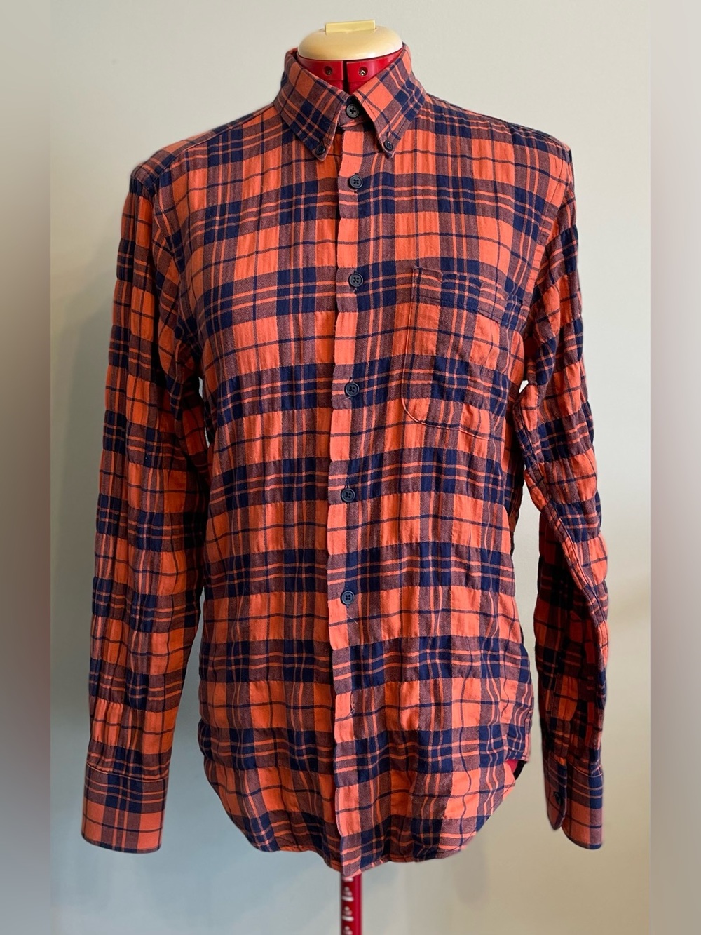 Naked & Famous - cotton blend plaid shirt Size Small - Picture 2 of 3